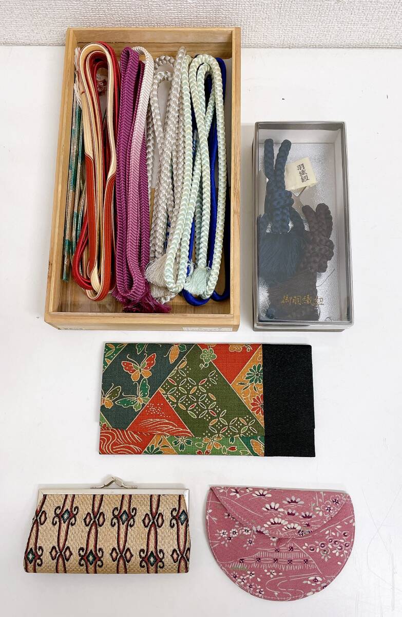 【帯締め 羽織紐など 和装小物まとめて】着物 正絹 帯揚げ 帯揚/ファッション/民芸北海道 コタン織 がま口財布/A74-270拍卖