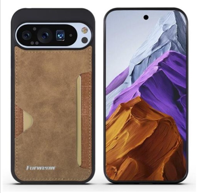 pixel 9 / 9pro ケース カード収納付き 茶 ブラウン拍卖