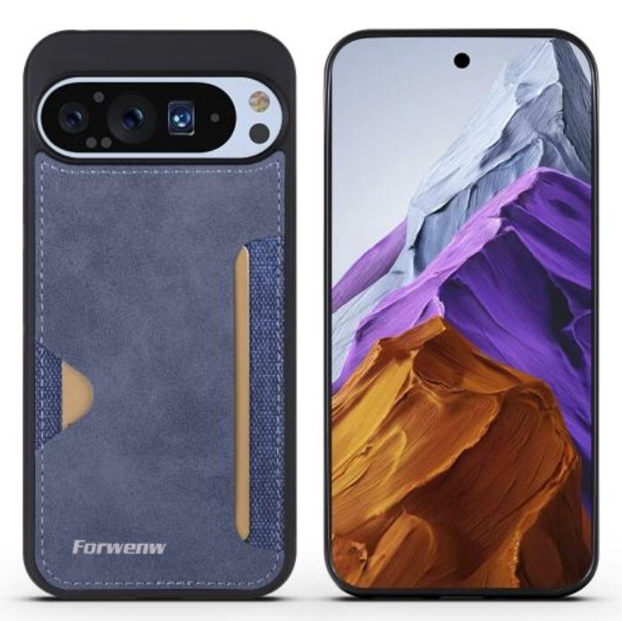 pixel 9 / 9pro ケース カード収納付き 青 ブルー拍卖