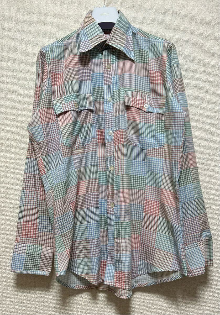 70's Levi's リーバイス チェック柄 長袖シャツ MIDIUM マルチカラーチェック Vintage shirts USAヴィンテージ 拍卖