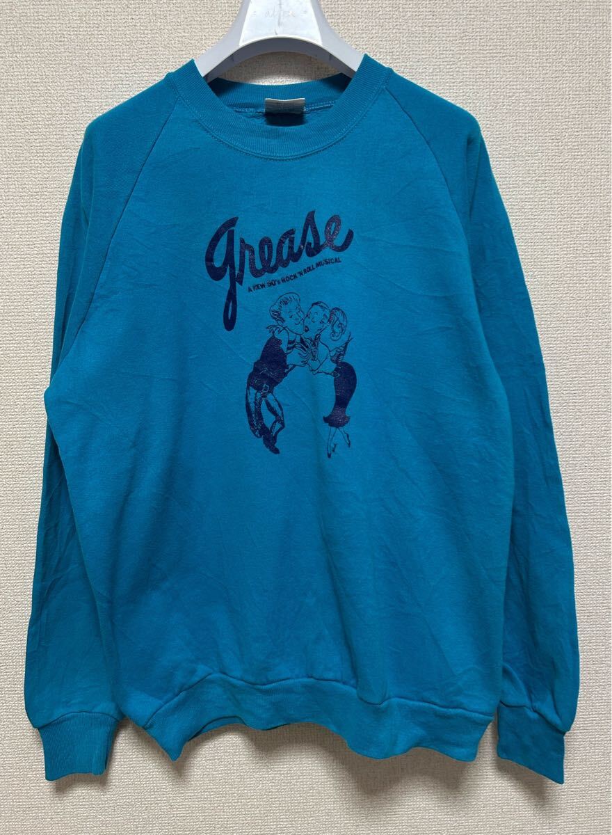 90's Hanes Her Way ヘインズ Grease プリントスウェットトレーナー ラグランスウィーブ スウェット USA製 M USAヴィンテージ Vintage拍卖