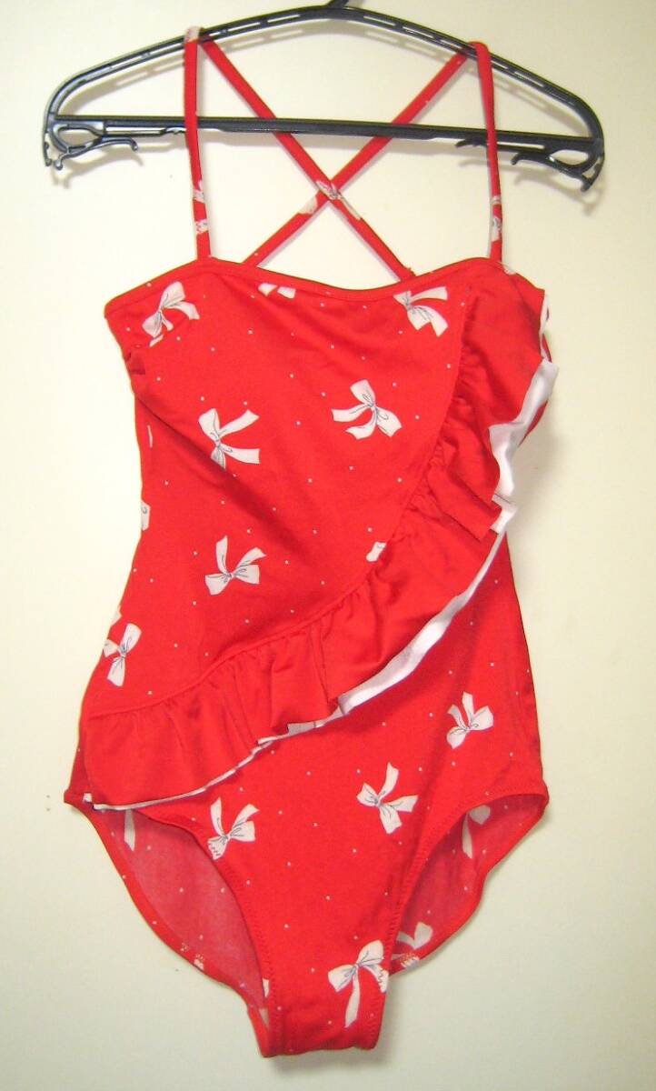 【中古】婦人(レディース)ワンピース水着・赤・サイズM拍卖