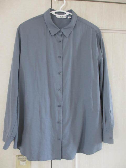 ユニクロ☆レーヨンブラウス☆XL☆中古☆グレー☆433604拍卖
