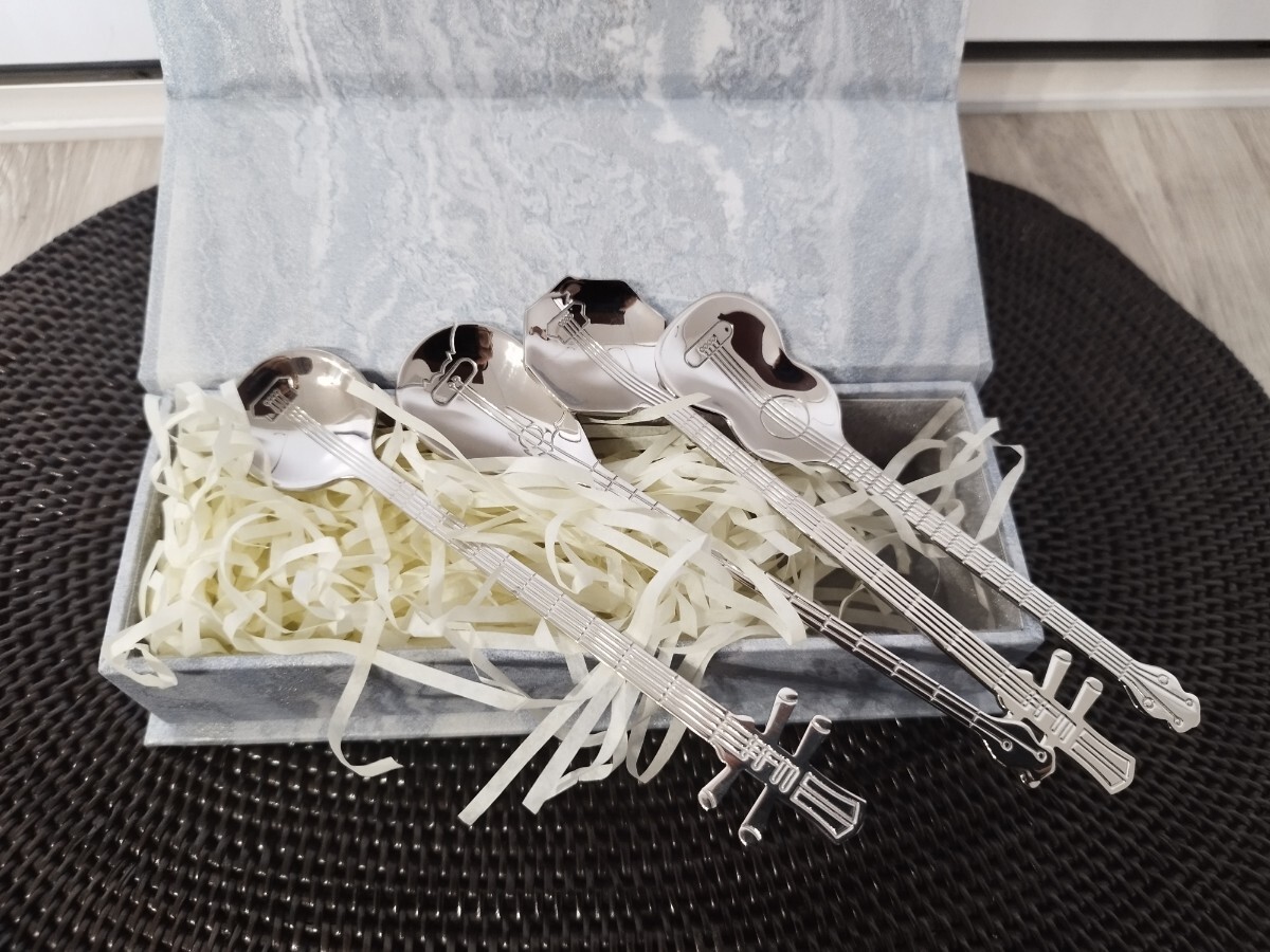 新品 箱入 中国楽器スプーン 4本 カトラリー 楽器好きな方に 中国拍卖