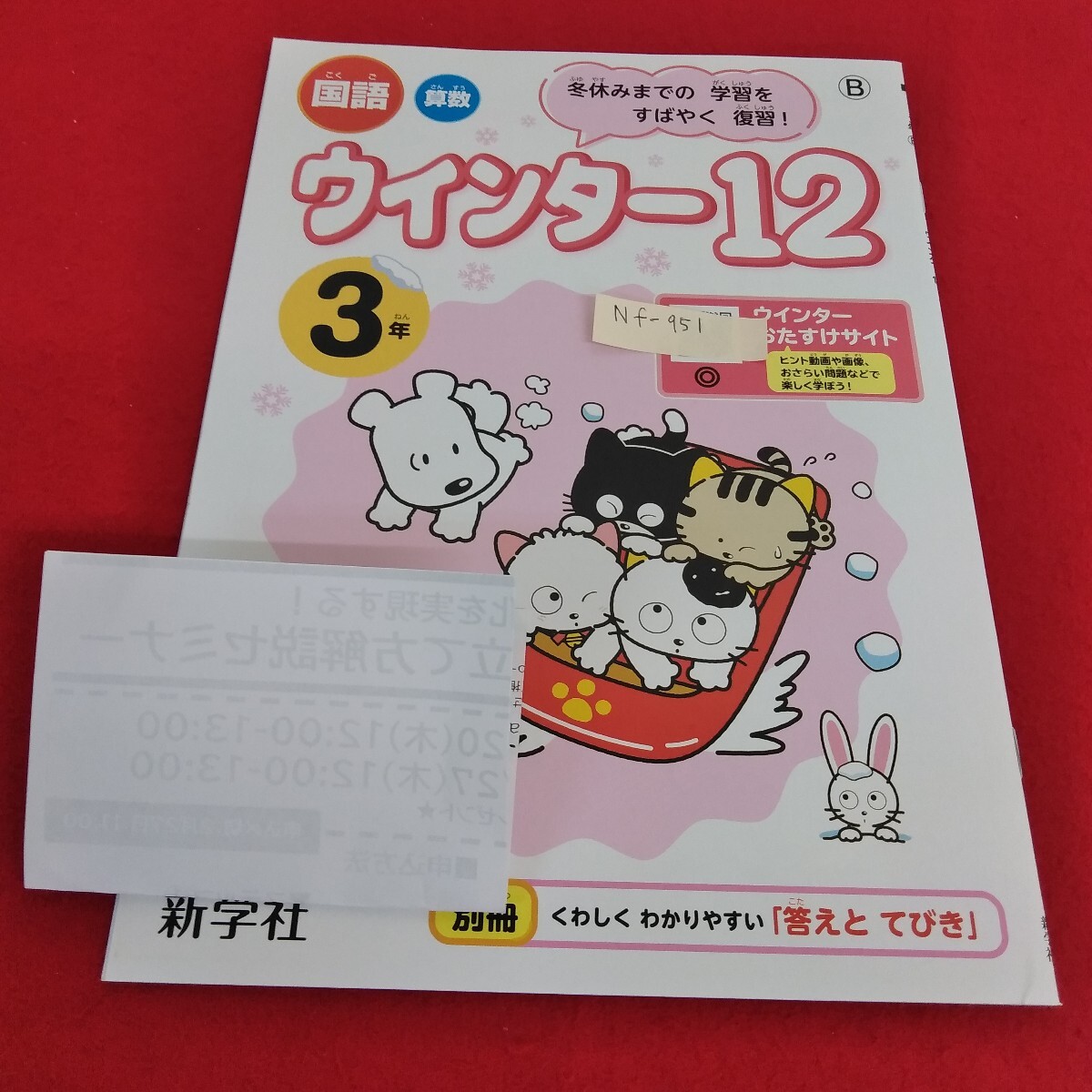 Nf-951/3年生 上/小学生 国語 英語 算数 社会 理科 漢字 家庭科 テキスト テスト用紙 教材 ドリル プリント 新学社/L7/70529拍卖