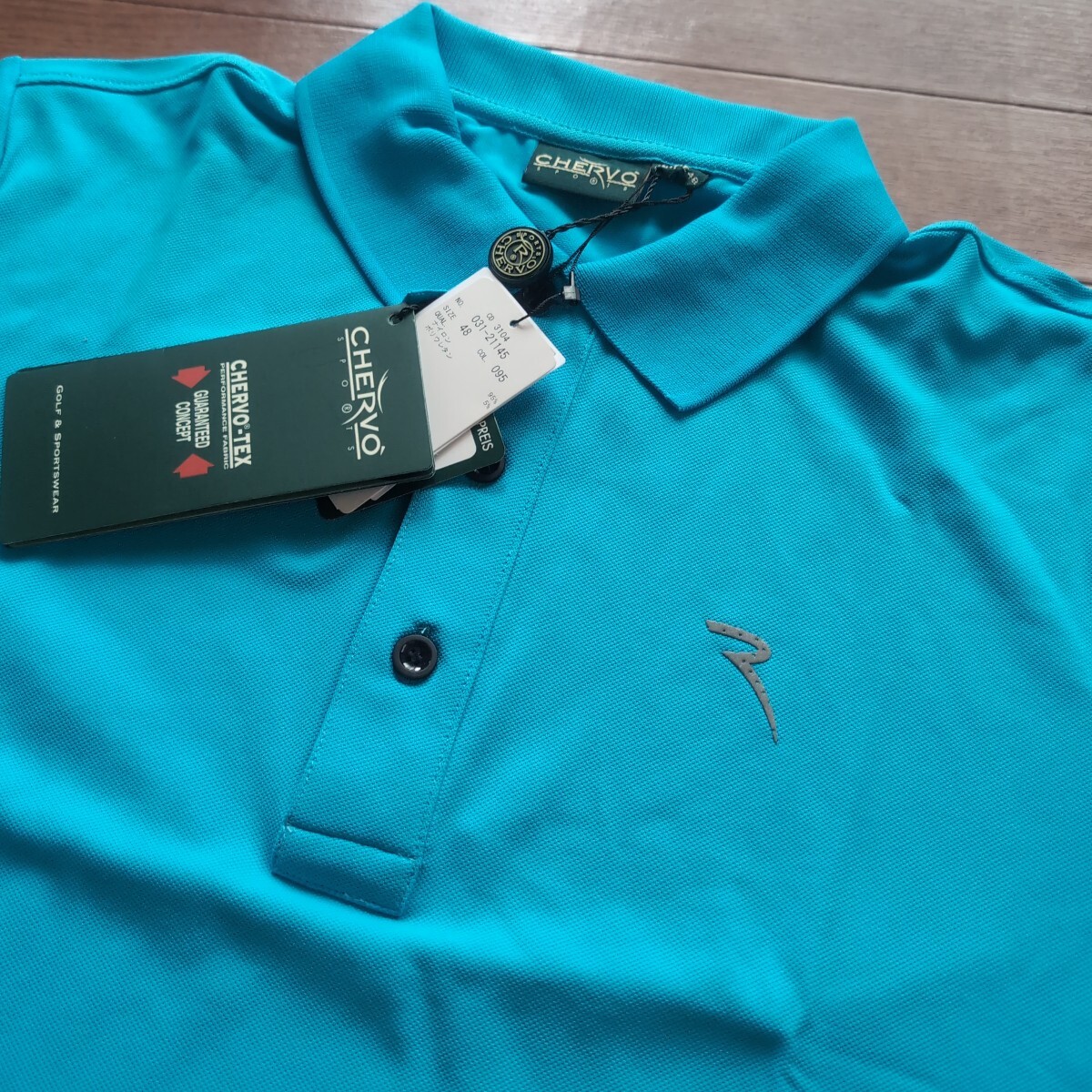【新品】CHERVO シェルボ 半袖ポロシャツ ブルー系 サイズ48 定価25300円拍卖
