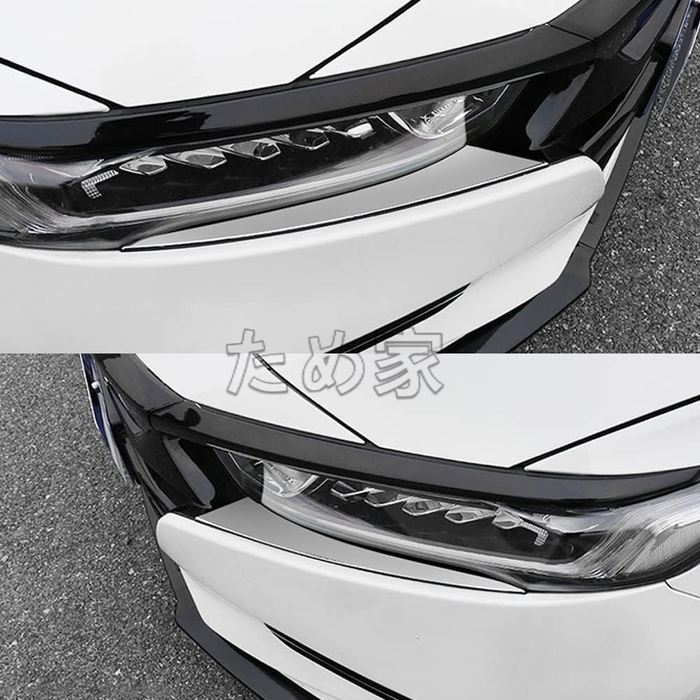 アコード CV3 対応 ヘッドランプガーニッシュ ヘッドライトカバー アイライン アクセサリー 外装パーツ シルバー ステンレス (シルバー) 2P拍卖