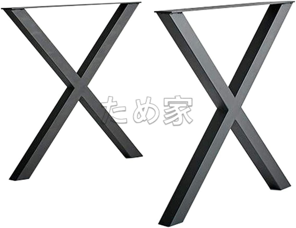 アイアンレッグ テーブル脚 テーブルの足 DIYダイニング 置き換え バーデスク脚 ブラックアイアンレッグ 工業テーブル脚 X型 30*70cm拍卖