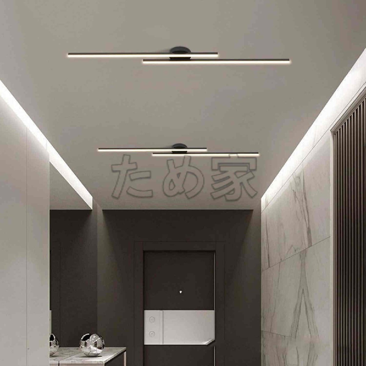 モダン北欧リビングルーム天井ランプ 間接照明 照明器具 ミニマリストロングストリップ調光シーリングライト 棒線形玄関の照明設備 120cm拍卖