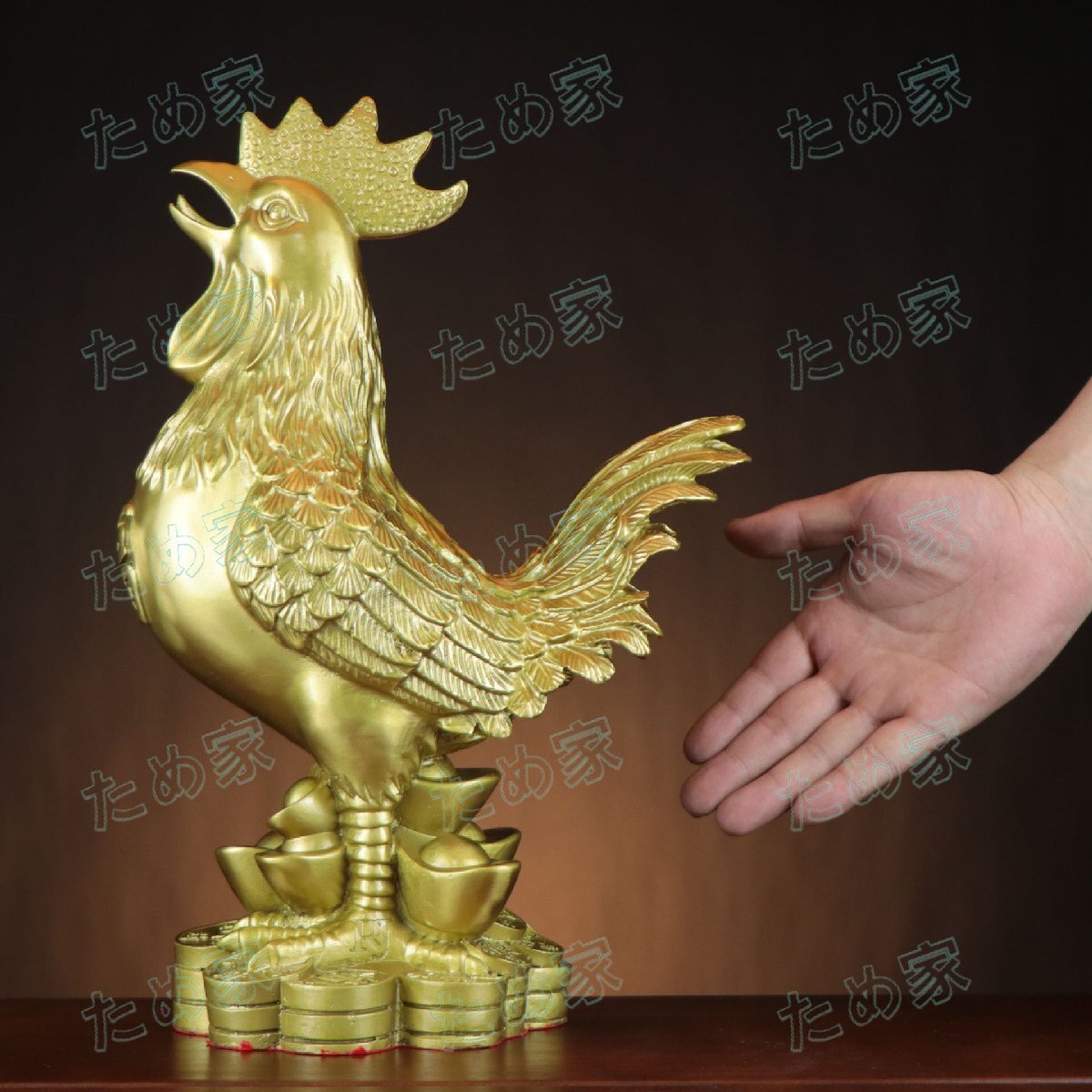 美品登場☆純銅 雄鶏置物 雄鶏 銅の鶏 福鶏 装飾品 風水細工 36*26*16cm拍卖