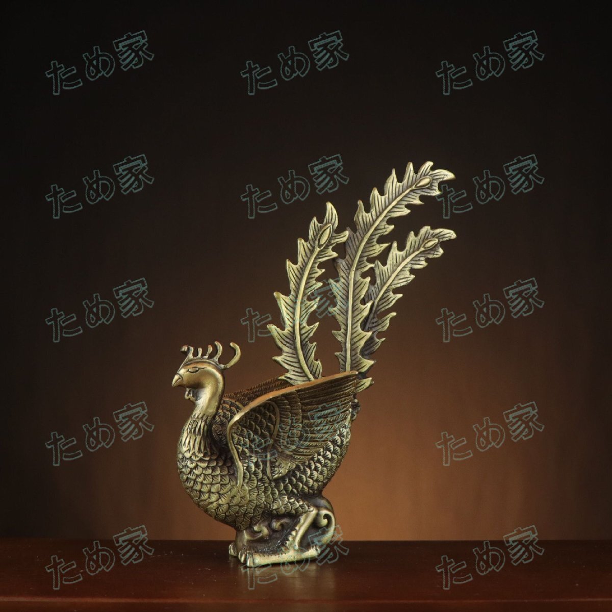 美品登場☆純銅 鳳凰置物 火鳳凰 装飾品 風水細工拍卖