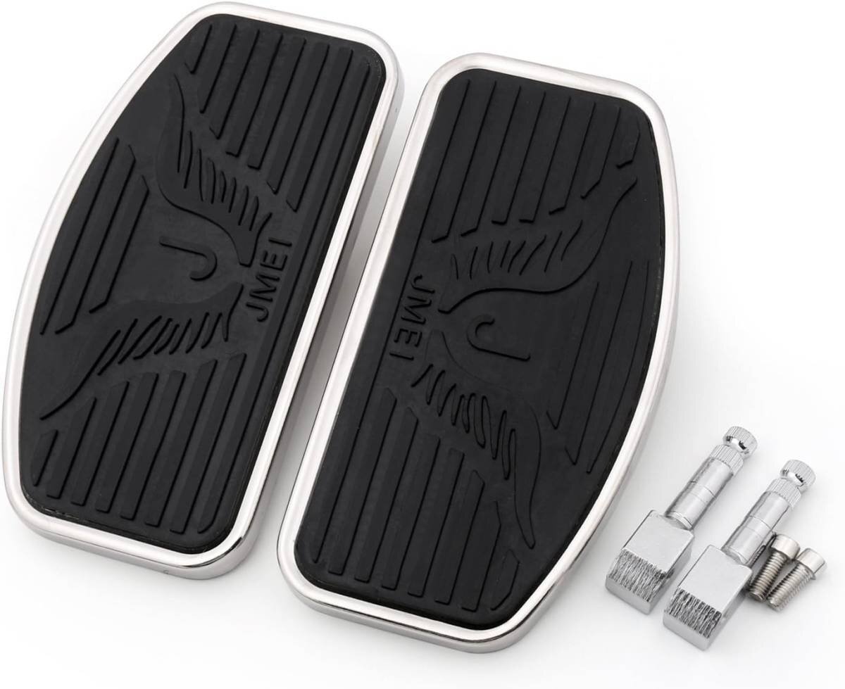 【新品】ホンダVTX1800 VTX1300/マグナ/ スズキVL800 VL400/ヤマハ ビラーゴ/ドラッグスター適用アルミ製フットペグ (メッキ×ブラッ拍卖