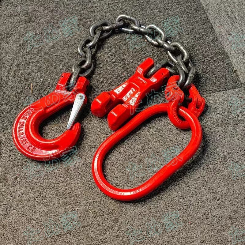 品質保証★ 運搬作業用に チェーンスリング スリングフックタイプ G80マンガン鋼製 使用荷重1t 1本吊り ェーン径6mm 長さ1.5m調節器拍卖