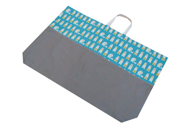 送料無料【新品】15cmマチ付 ベビー 布団 通園 バッグ袋 【シロクマーグレイ】拍卖