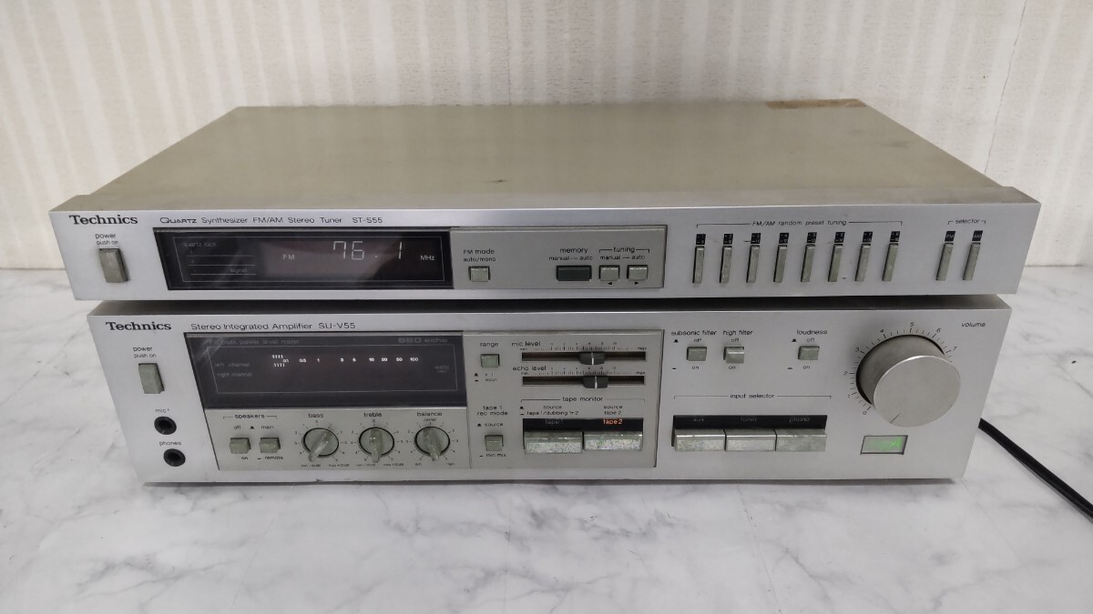 S2686 Technica FM/AM チューナー ST-S55/プリメインアンプ SU-V55/テクニクス 通電○ その他詳細動作未確認 現状品 JUNK拍卖