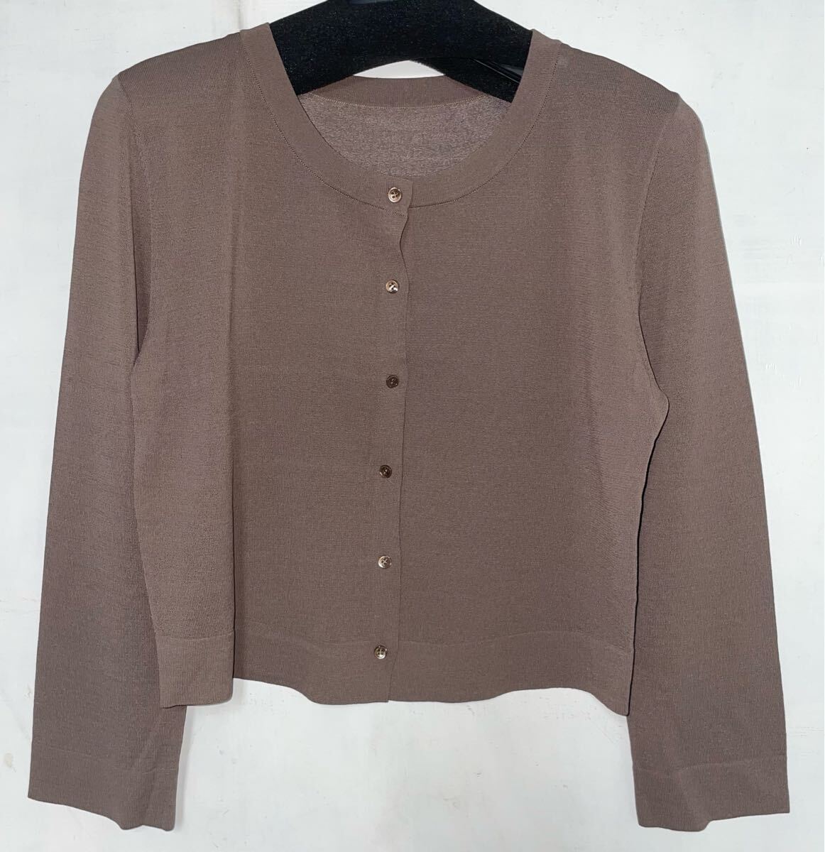 フォクシーNY★31883★シンプルショート丈カーディガン アッパースタンダード 38 ブラウン★美品拍卖
