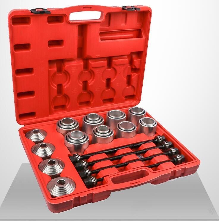 新品プルスリーブキット28点セット油圧プレスSST特殊工具スリーブ アタッチメント当て金 汎用 ブッシュ ベアリング マウント 脱着 圧入拍卖