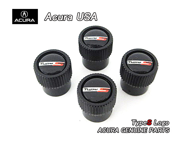 アキュラ【ACURA】米国US純正エアバルブステムキャップ4個ブラック(TypeS)/USDM北米仕様ホンダHONDAバルブキャップUSAタイプS黒Type-S拍卖
