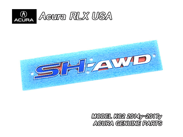 レジェンドKC2前期【ACURA】アキュラRLXハイブリッド純正USエンブレム-リアSH-AWD文字(14-17y)/USDM北米仕様ホンダUSAブルー青色HYBRID.4WD拍卖