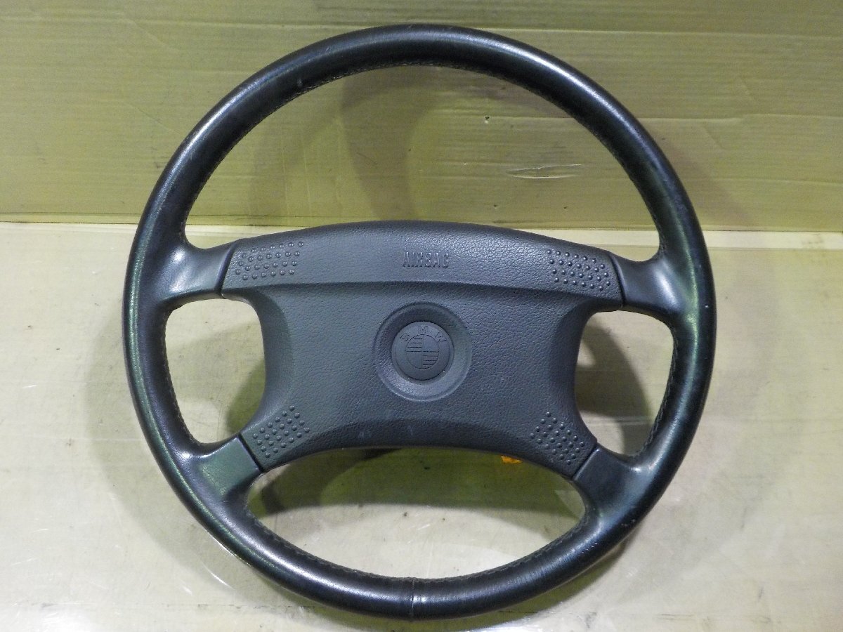 ★BMW E32 7シリーズ ステアリング ハンドル 革巻き 純正 【送料込み】拍卖
