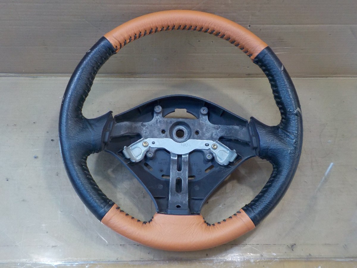 ★ワゴンR MC22S ステアリング ハンドル 外品 革巻き【送料込み】拍卖