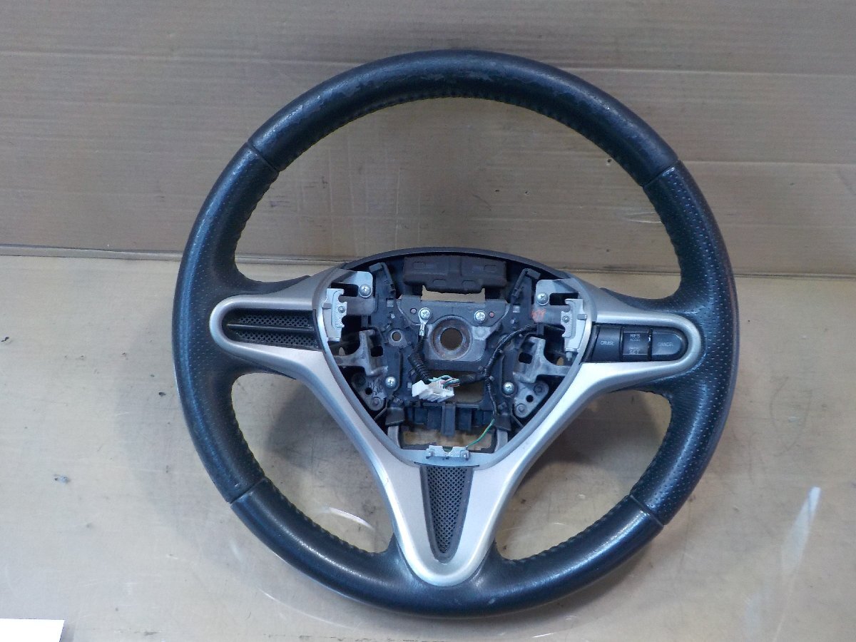 ★フィット GE6 ステアリング ハンドル 革巻き 純正【送料込み】拍卖