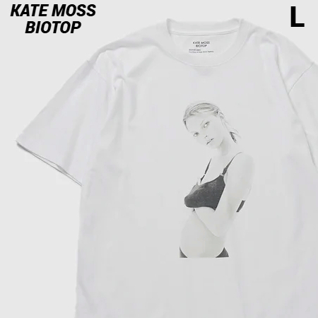 L 新品【BIOTOP Kate Moss by David Sims Photo T-shirts White 2024 ビオトープ ケイトモス バイ デイビッドシムズ フォトTシャツ】拍卖