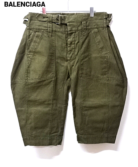 MESN'S 46【BALENCIAGA.PARIS PANTS KHAKI GREEN バレンシアガ ハーフパンツ ショートパンツ ショーツ カーキ グリーン】拍卖