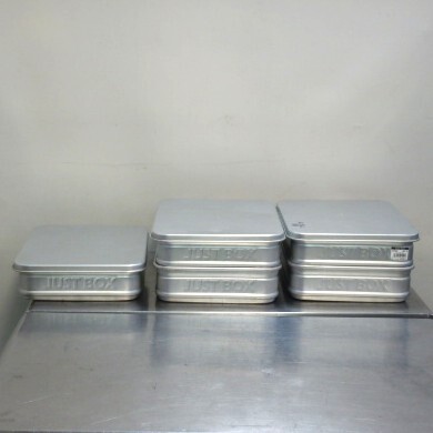 【本体5+ふた3】アカオ アルミ ジャストボックス 小80 W370D285H85mm 厚1.2mm 8.1L ばんじゅう スタッキング バット拍卖