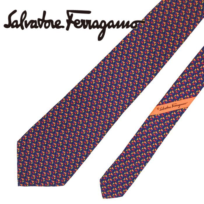 【中古】Salvatore Ferragamo サルバトーレフェラガモ ネクタイ【非常に良い】9.5cm ブルー シルク ブランド r-sf-t-e10368644拍卖