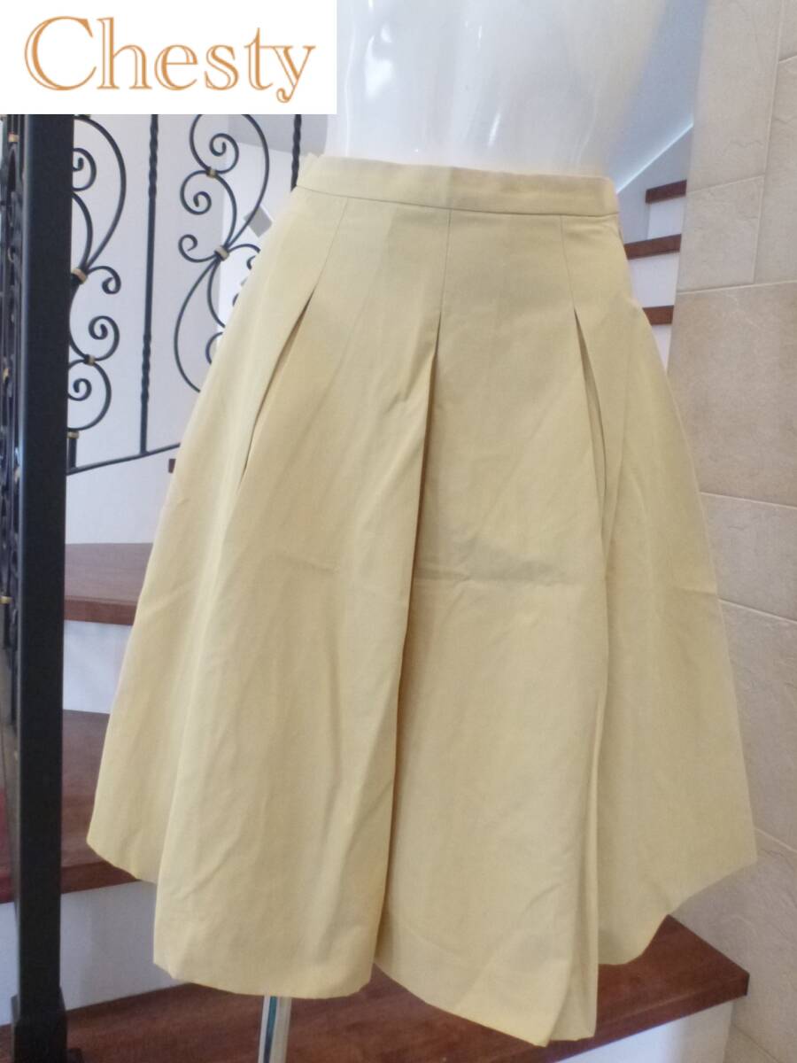 2万 超美品 Chesty チェスティ ★イエロー系 ふんわり スカート 0 S相当拍卖