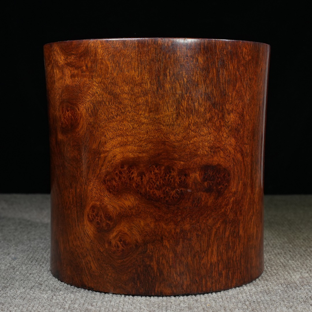 中国 清代 花梨木木彫 筆筒 細密毛彫 時代物 中国古美術 極細工 置物 木彫り 東洋彫刻 唐物 S75拍卖