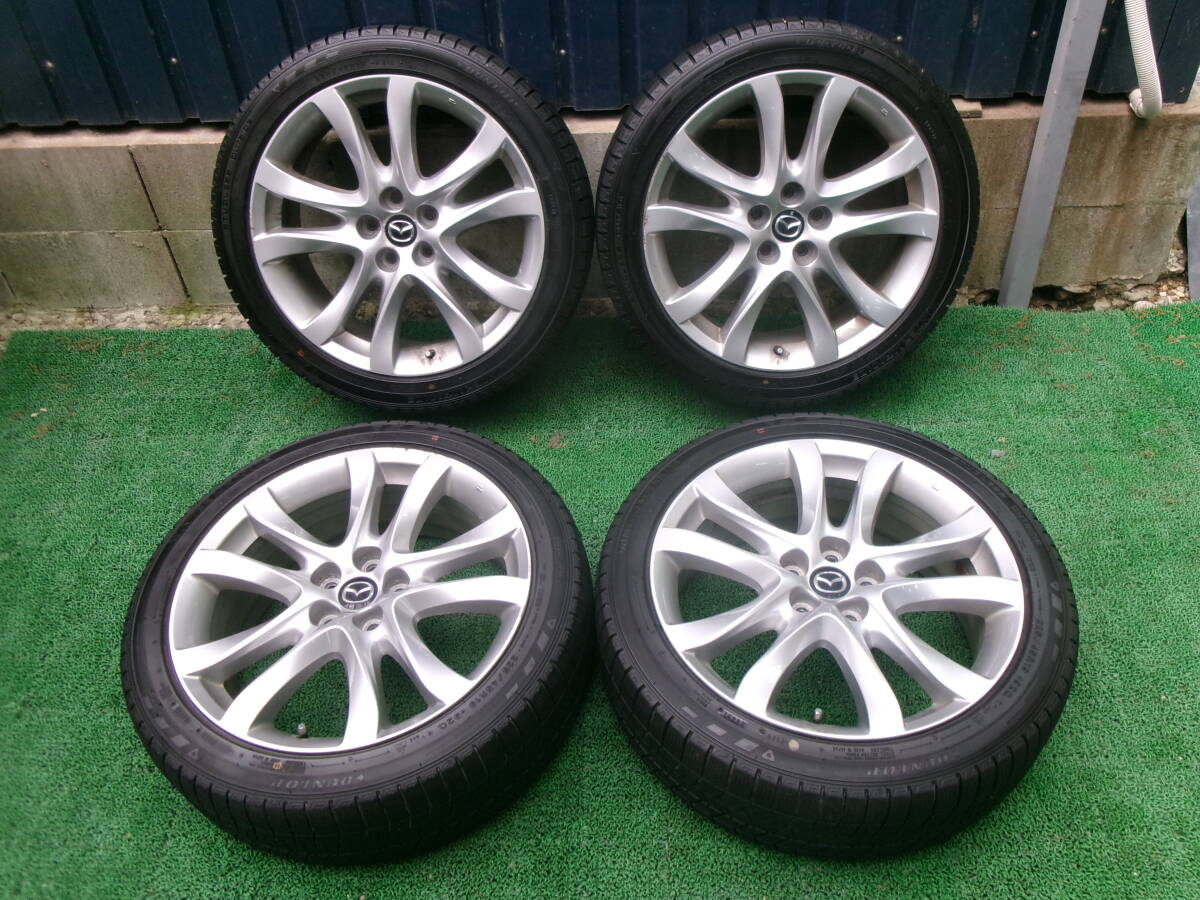 アテンザワゴン GJ2FW 19インチアルミホイール スタッドレスタイヤ 4本セット 純正 19×7.5J+45 114.3 5H 225/45R19 マツダ アテンザセダン拍卖