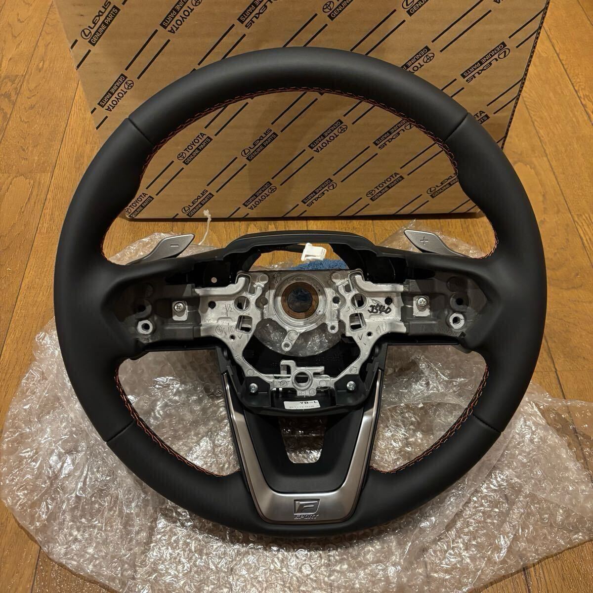 【新車外し・オレンジステッチ】LEXUS NX 20系 新型NX レクサス 純正 革 ステアリング ハンドル RX F SPORT NX250 NX350 NX350h NX450h拍卖