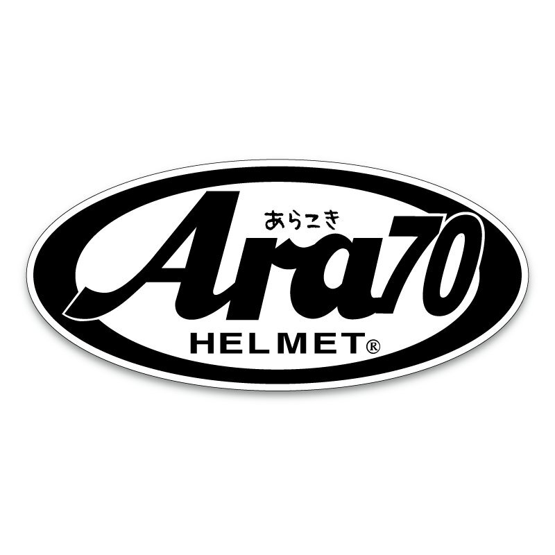 (マットラミ)「Ara70」 パロディ 面白ステッカー マット バイク ヘルメット 9cm×4cm あら70 防水拍卖