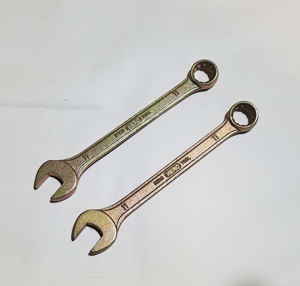 243-9 HERO TOOL 11mm コンビネーションレンチ 未使用品 2本セット 有色クロメート仕上げ 旭金属工業製拍卖