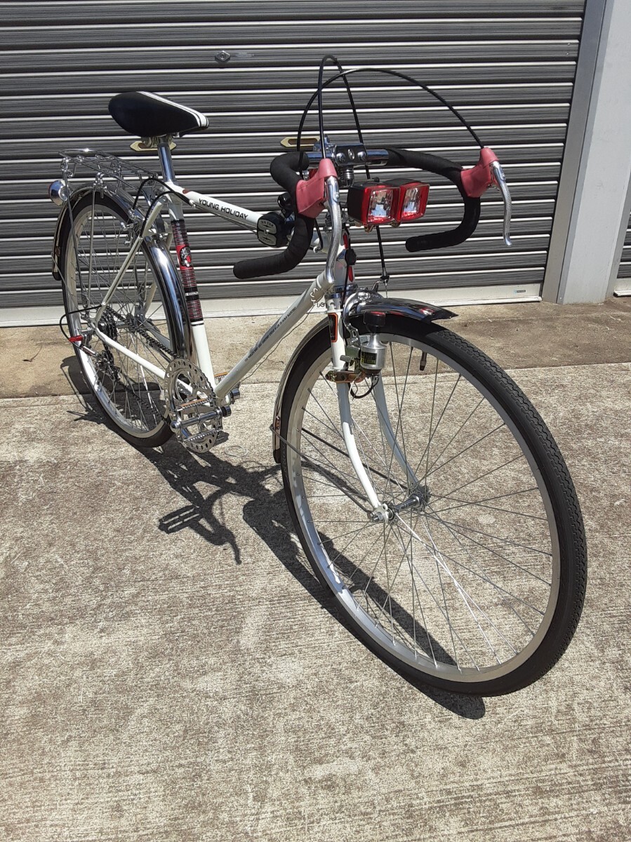 約50年前の新車!丸石自転車ヤングホリデー 珍しい純正可変ドロップハンドル スーパーカー自転車、昭和レトロ自転車マニア必見!拍卖