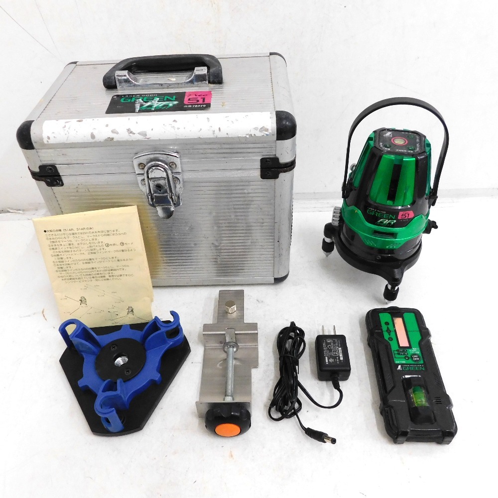 Hn607736 シンワ レーザー墨出し器 レーザーロボ グリーン Neo 51 AR BRIGHT 78279 中古拍卖