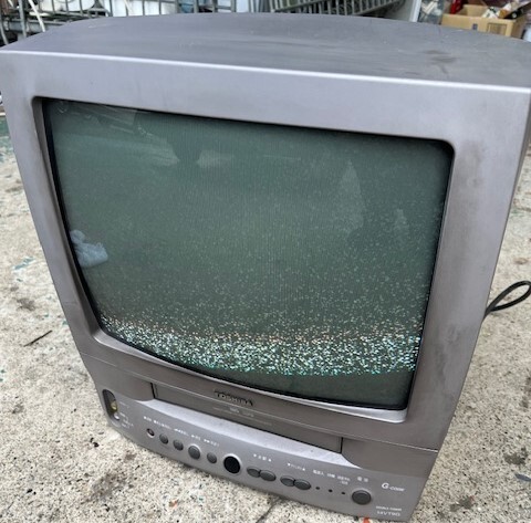 TOSHIBA 東芝 テレビデオ 14VT9G 99年製 ブラウン管 VHS 通電確認済 カラー映り難有 希少 昭和 レトロ 中古 現状品 ジャンク扱い拍卖