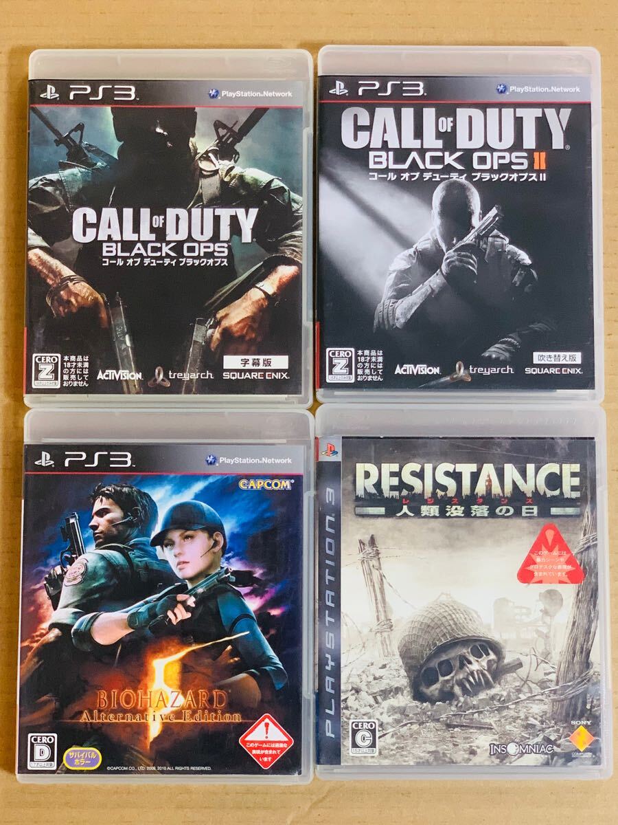 PS3ソフト 4本セット バイオハザード5 レジスタンス コールオブデューティ ブラックオプス★プレイステーション3 (L)拍卖