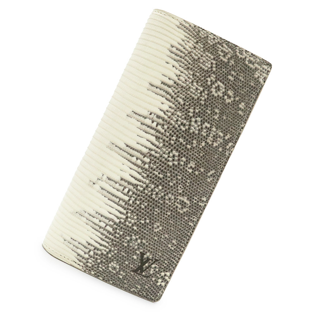 (新品・未使用品)ルイ ヴィトン LOUIS VUITTON ポルトフォイユ ブラザ 二つ折り長財布 リザード エキゾチックレザー ナチュラル N80919拍卖