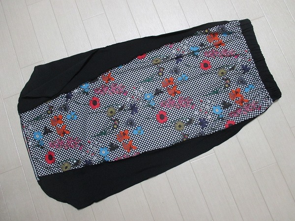 NOMA t.d. ノーマティーディー 花柄プリント切替イージースカート F 日本製 腰ゴム拍卖