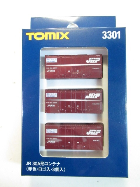TOMIX 3301 30A形コンテナ 赤色・ロゴ入り 3個入拍卖