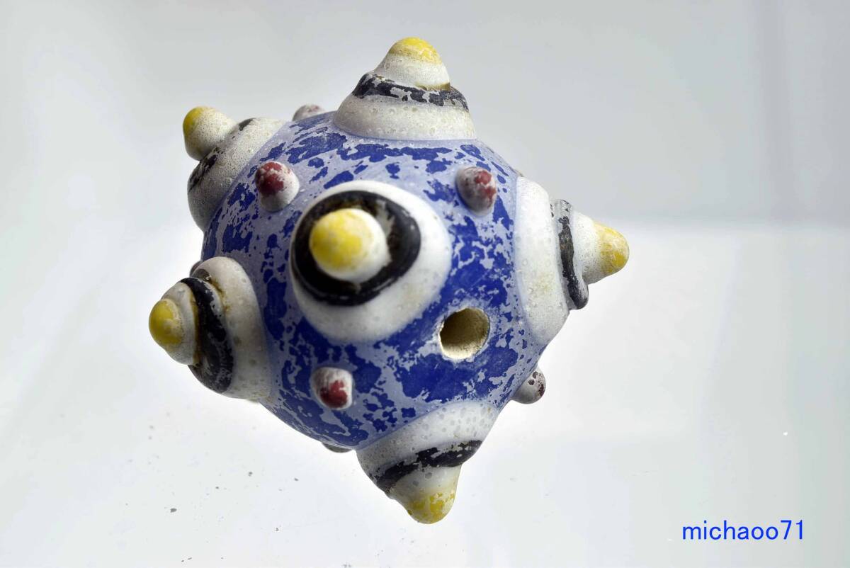 巨大中国戦国玉 蜻蛉玉 とんぼ玉 30年前中国で購入  glass beads 12456-467拍卖