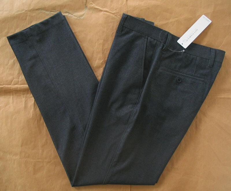 シンプルライフ ノータックパンツ 濃紺 綿ストレッチ 82cm 春夏 新品拍卖