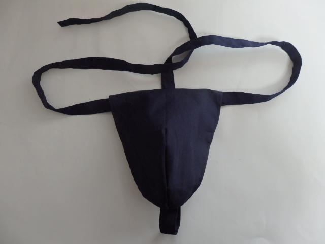 送料込み☆ふんどし☆紺無地の黒猫褌Mサイズ両A面「褌工房さっぽろ」拍卖