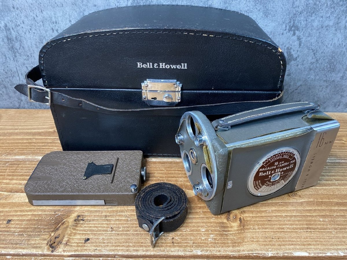 【TP-2886】BELL&HOWELL 16mm カメラ MAGAZINE CAMERA 200 アメリカ製 ヴィンテージ ジャンク扱い ケース付き 現状品【千円市場】拍卖
