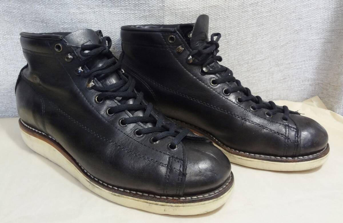 Chippewa チペワ モンキーブーツ ラインブーツ ワークブーツ レースアップ 黒 ブラック SIZE:8.5 スニーカーサイズ27㎝程度拍卖
