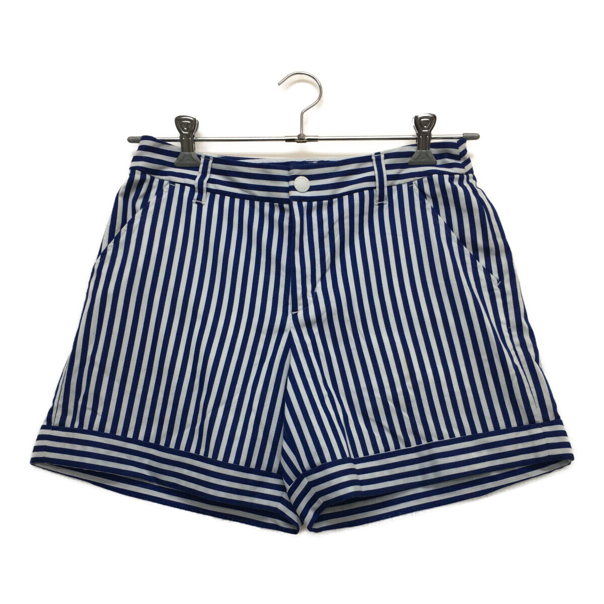 coco 中古【値下げ】 23区ゴルフ 23区GOLF レディース ショートパンツ 64cm 青×白 ストライプ レターパックプラス発送可 94374拍卖