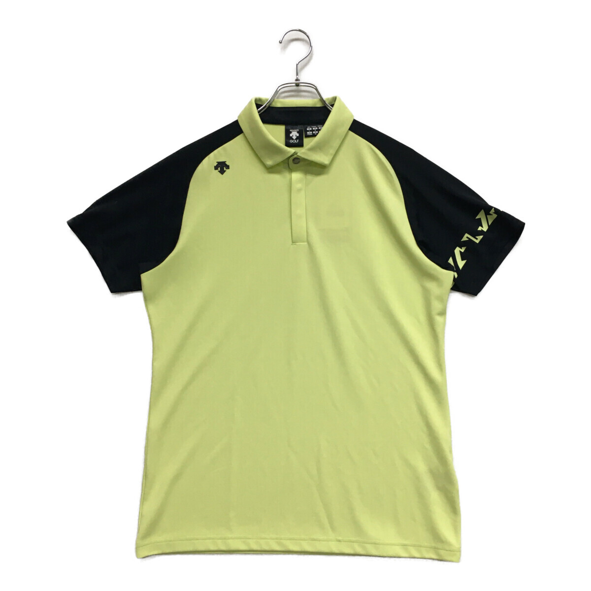coco 未使用品【値下げ】 デサントゴルフ DESCENTE GOLF 半袖ポロシャツ L ライム×黒 メンズ ネコパケ発送可 96910拍卖